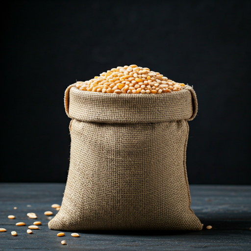 Fresh organic grains in a sack